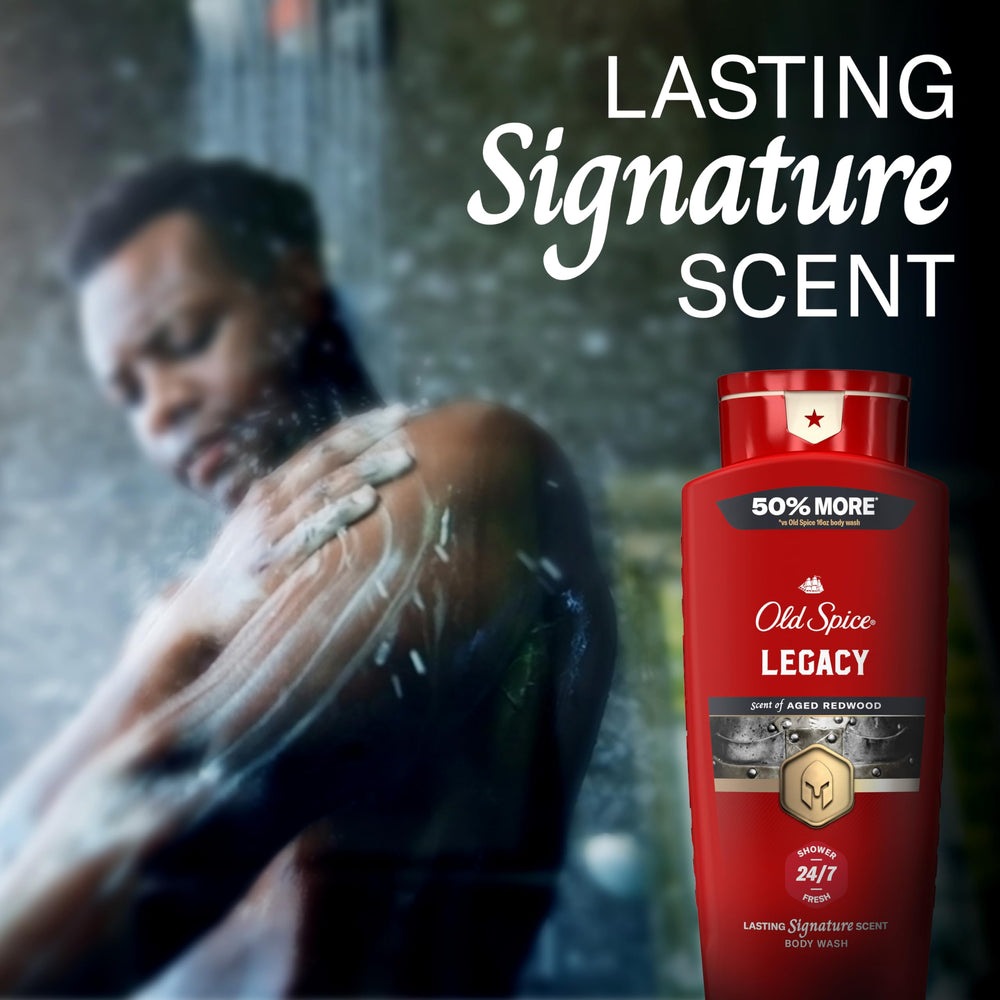 Old Spice Red Collection shower gel in use for everyday boost.