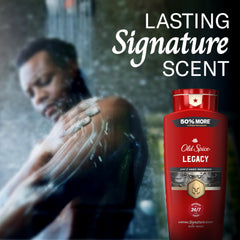 Old Spice Red Collection shower gel in use for everyday boost.