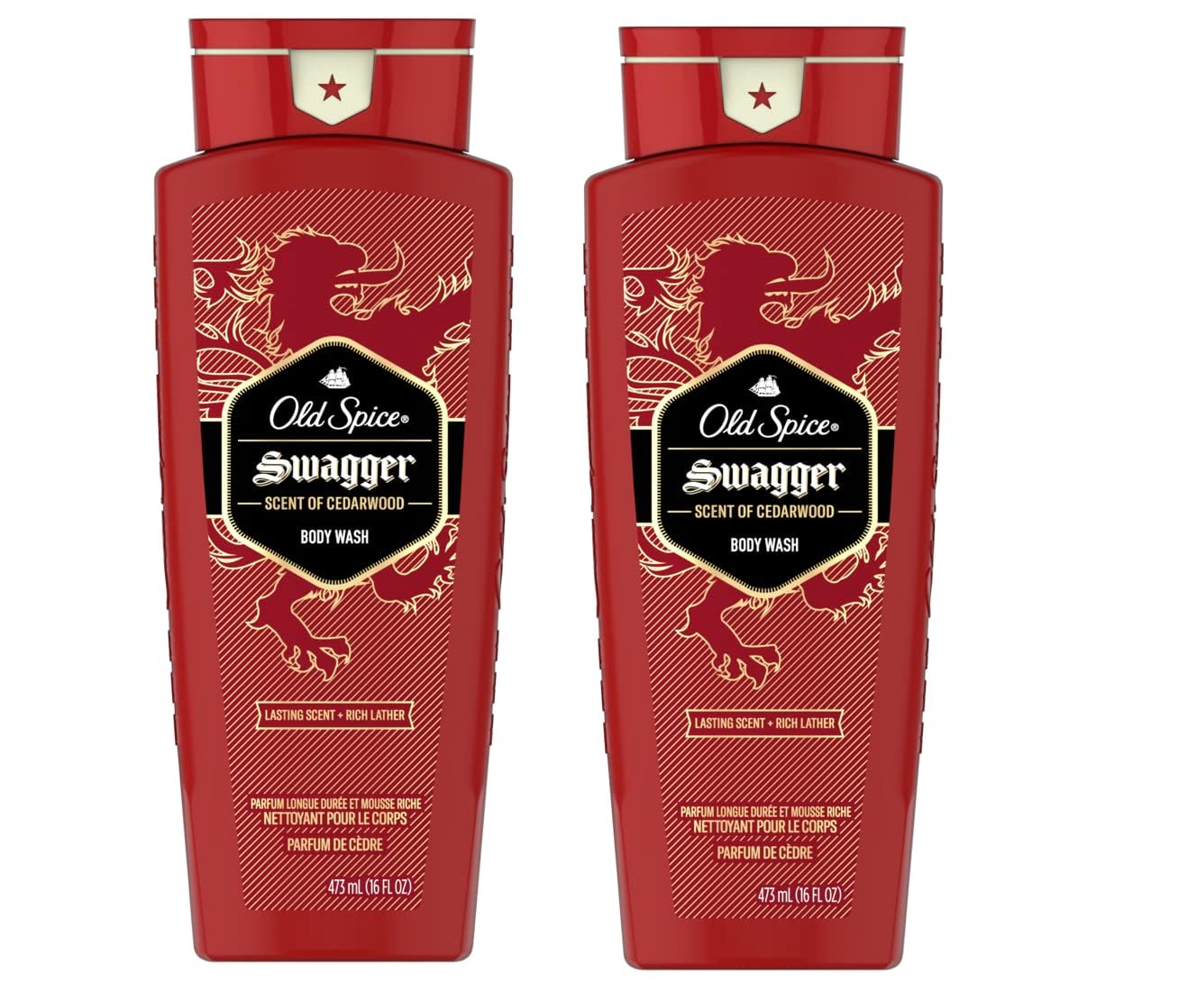Old Spice Red Zone Swagger, botella visible, aroma intenso para empezar el día.