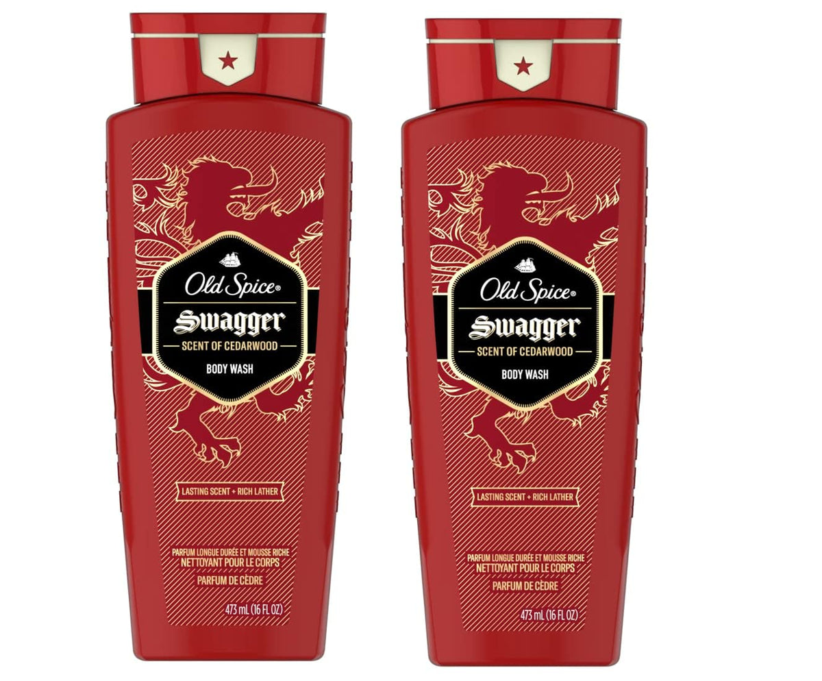 Old Spice Red Zone Swagger, botella visible, aroma intenso para empezar el día.