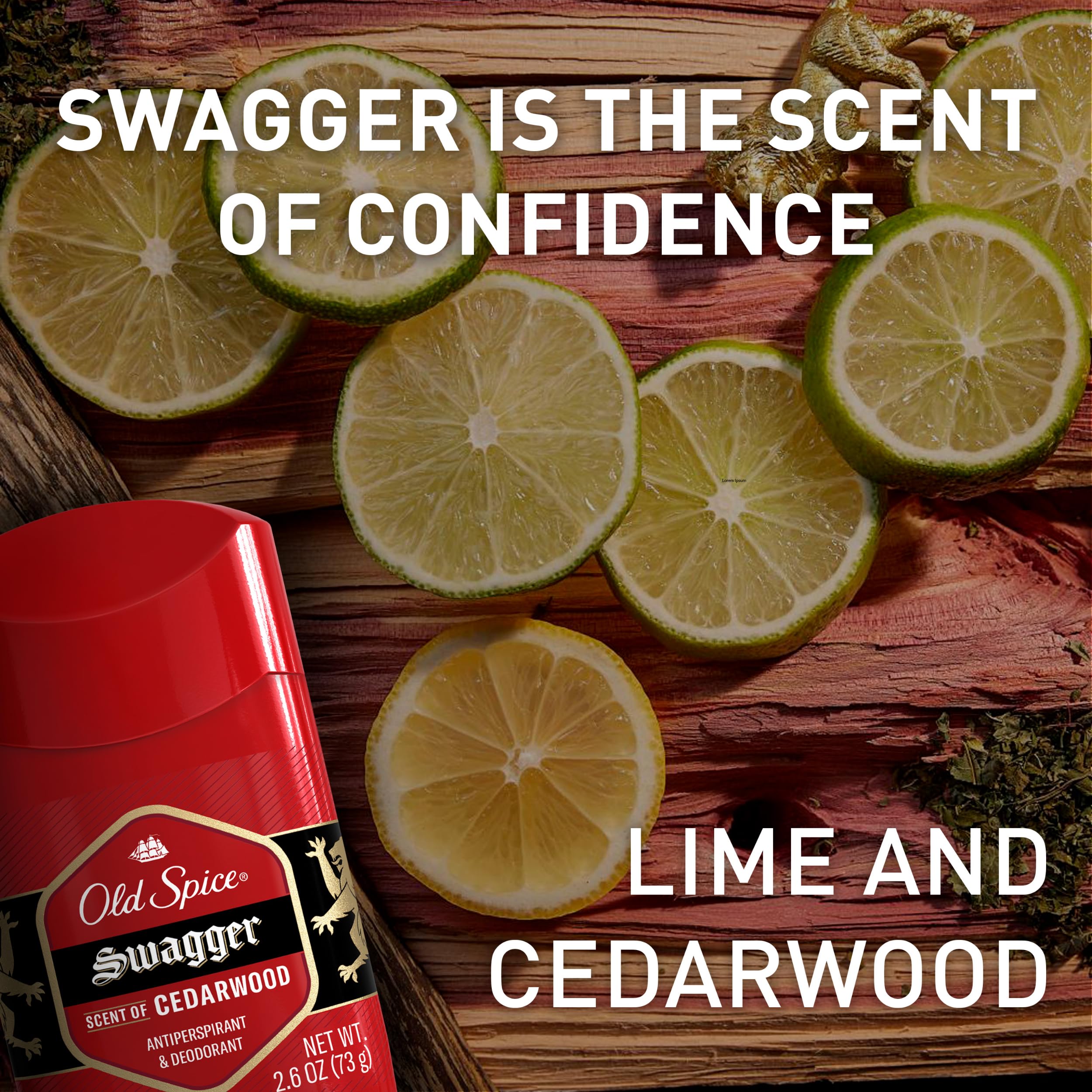 Old Spice Red Zone Swagger solid deodorant in case on shelf for daily prep.