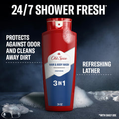 Old Spice Refreshing 2-in-1 lather delivers a brisk, invigorating cleanse.