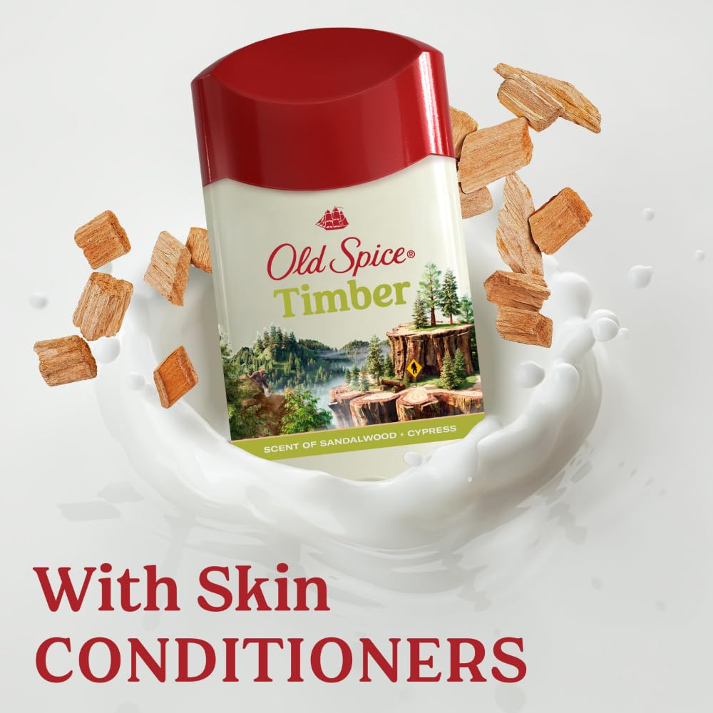 Skin-friendly conditioners noted on Old Spice Dry Feel packaging