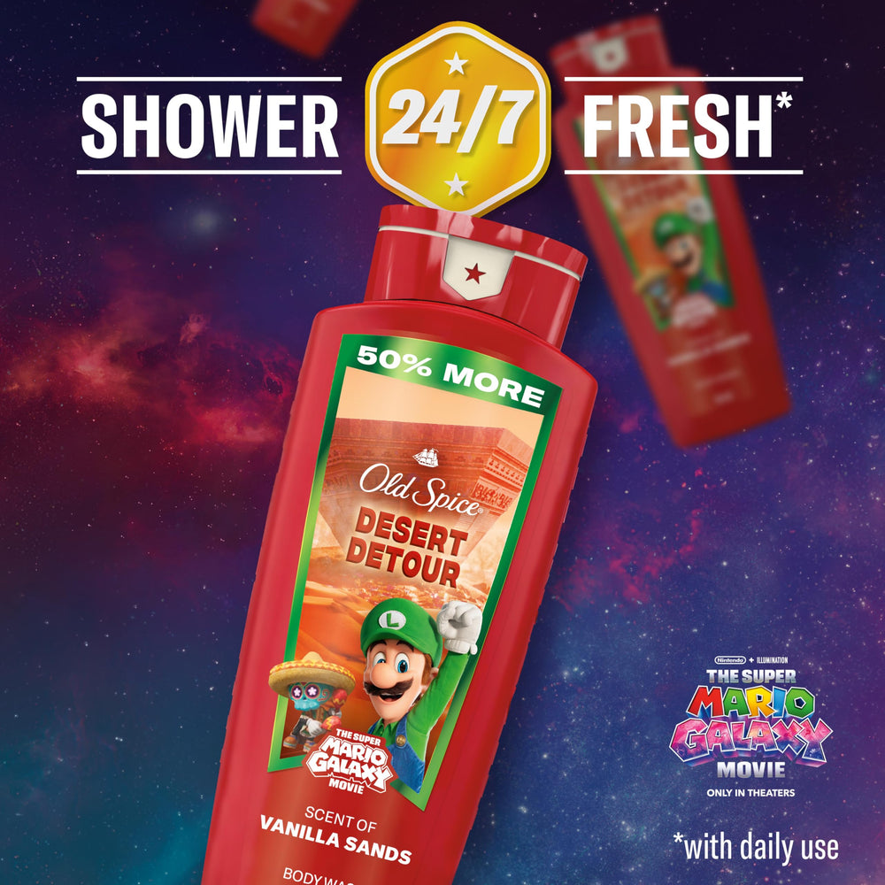 Special Edition Old Spice packaging featuring Mario Galaxy artwork.