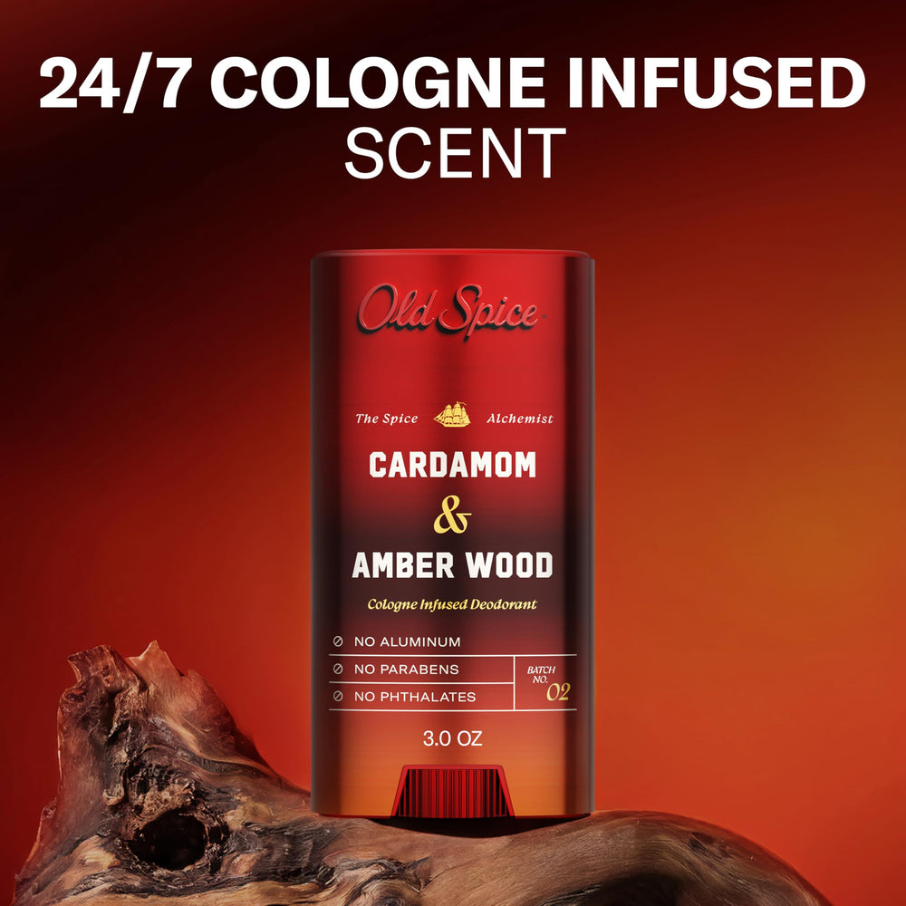 Frasco desodorante 24/7 de Old Spice Spice Alchemist, frescura constante sin aluminio