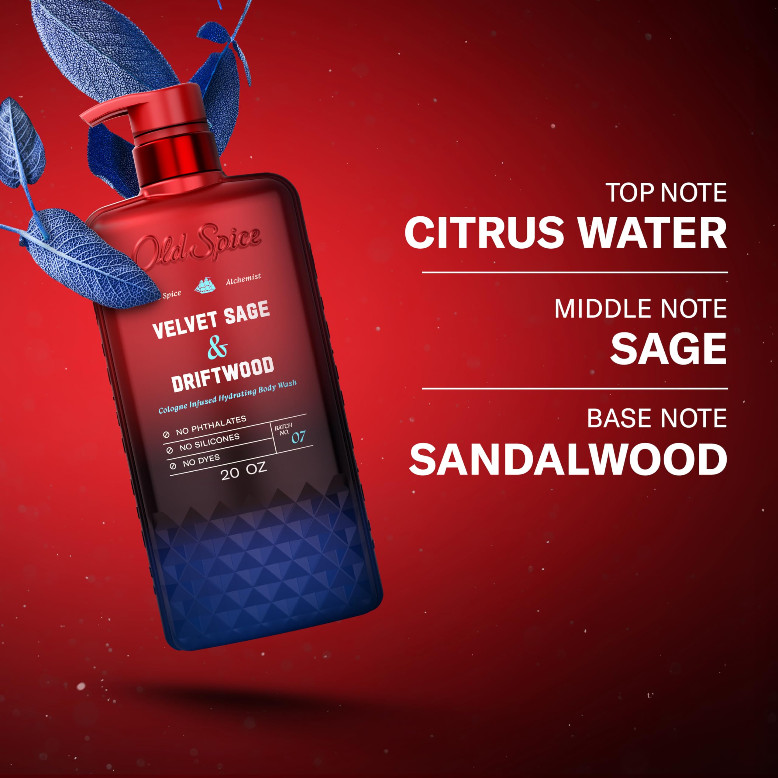 Old Spice Spice Alchemist Velvet Sage Driftwood primer plano de aroma amaderado.