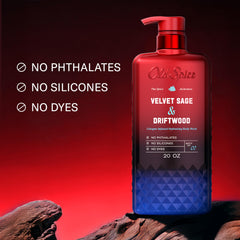 Old Spice Spice Alchemist Velvet Sage Driftwood muestra textura suave durante la limpieza.