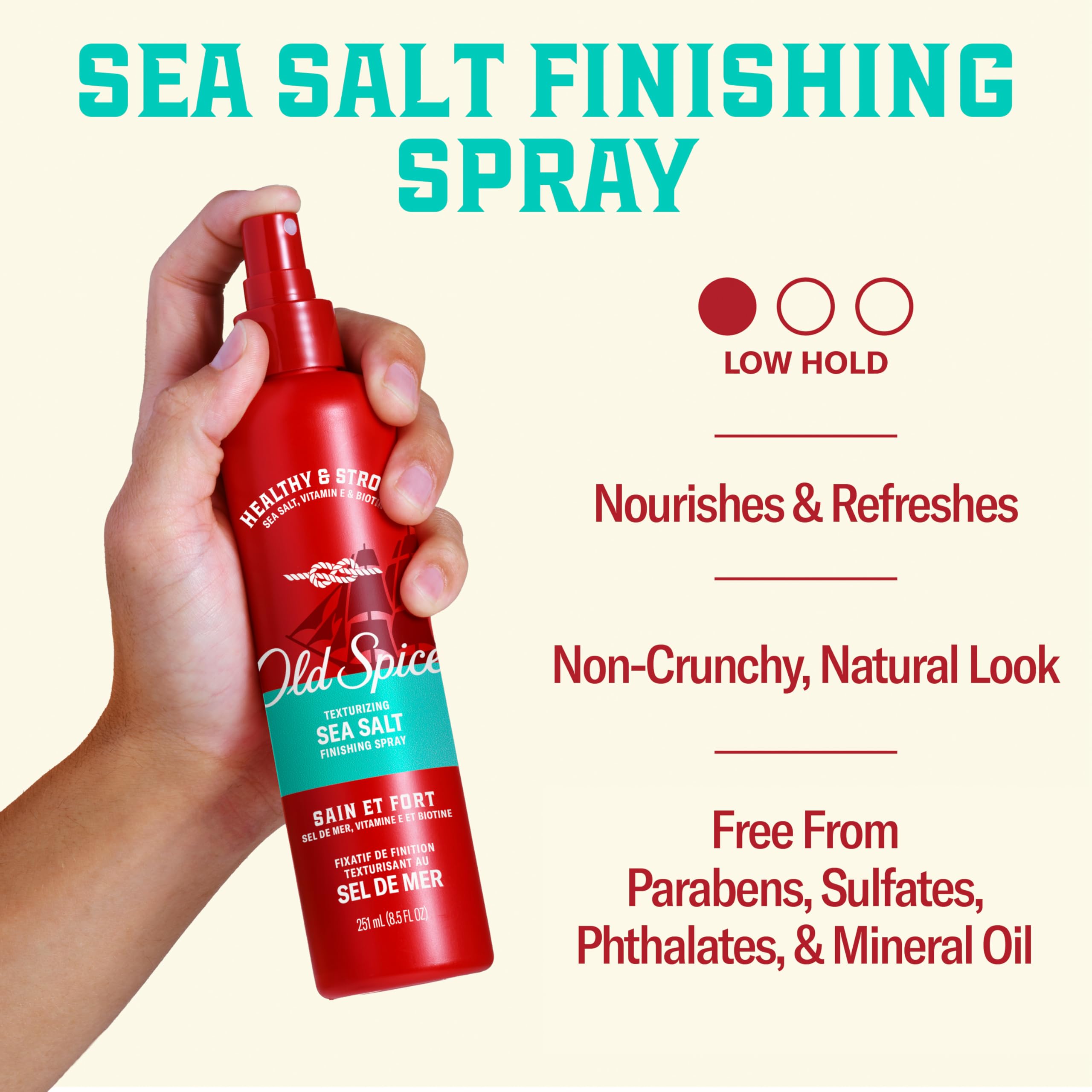 Old Spice Spray texturizante de sal marina aroma marino con coco y madera tropical