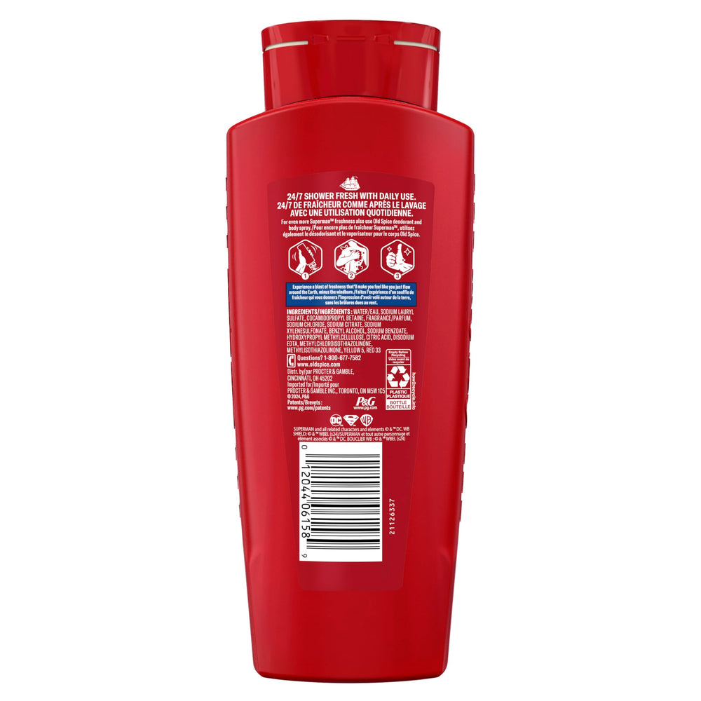 Old Spice Superman, uso recomendado con desodorante para sensación prolongada.