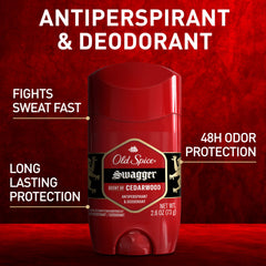 Old Spice Swagger Cedarwood 3.4 oz pack showing value and convenience