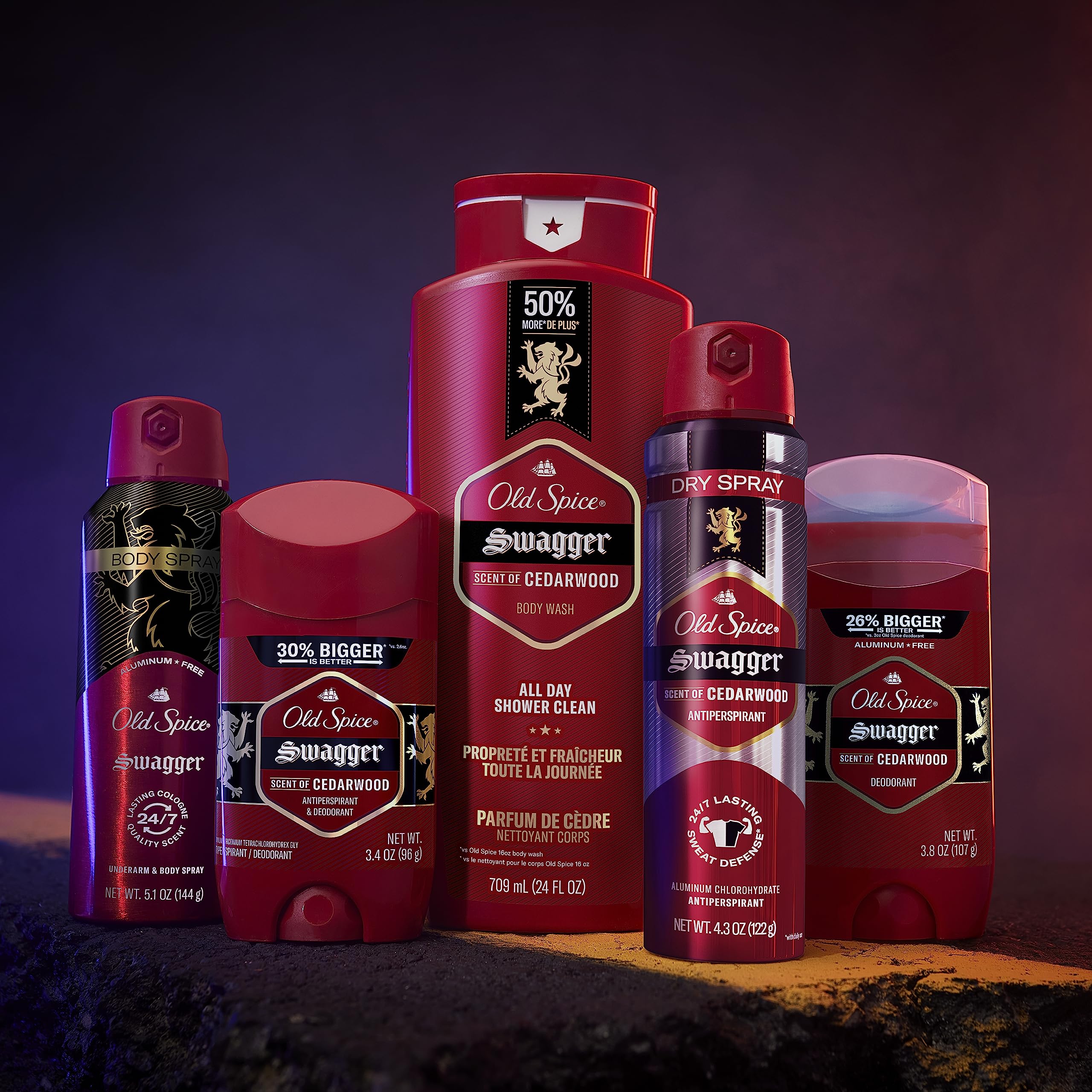 Protección de olor 24h con Old Spice Swagger, ideal para el día a día.