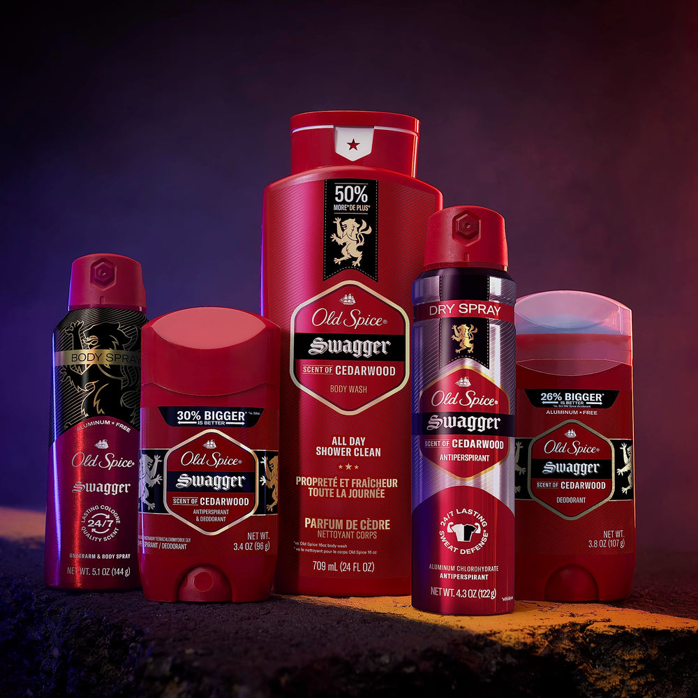 Protección de olor 24h con Old Spice Swagger, ideal para el día a día.