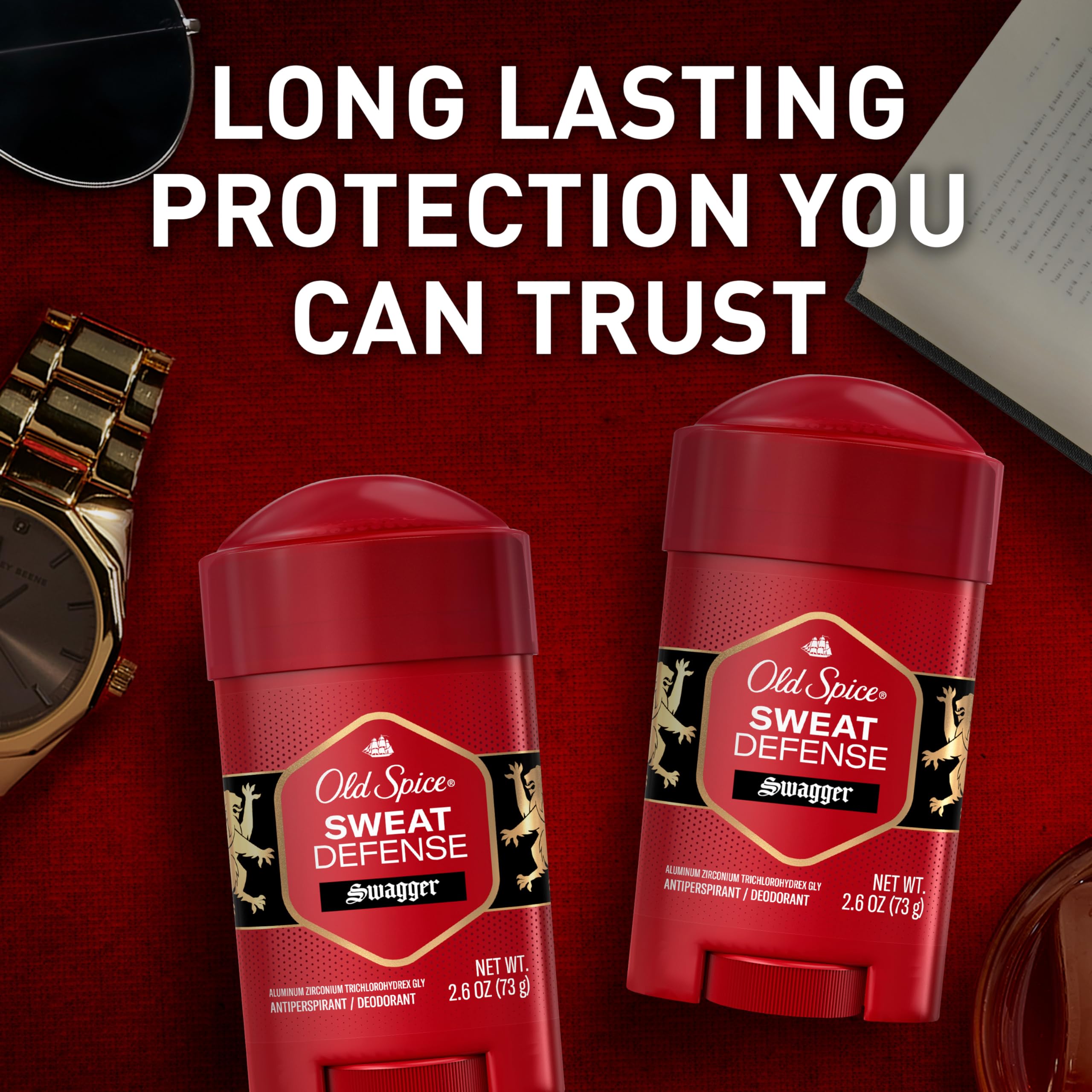 Old Spice Sweat Defense, diseño compacto ideal para la bolsa de aseo.