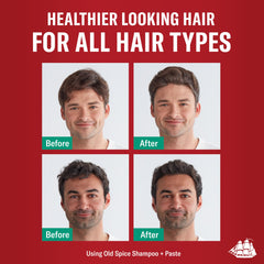 La experiencia barbería de Old Spice Tea Tree Champú para hombres transmite calidad.