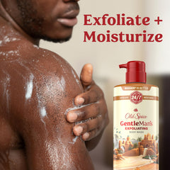 Textura exfoliante suave de Old Spice en piel.