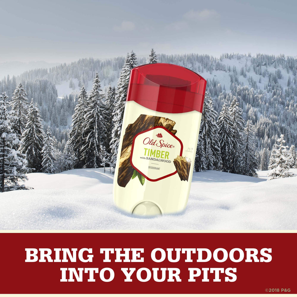 Old Spice Timber with Sandalwood carries a fresh woodsy aroma for daily use.
