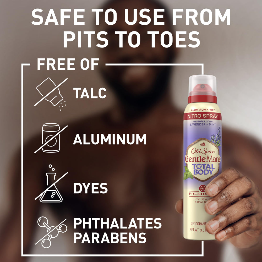 Old Spice Desodorante Total para el Cuerpo, uso en todo el cuerpo sin aluminio.