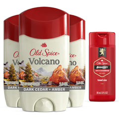 Old Spice Volcano antiperspirant stick front view for all-day protection.