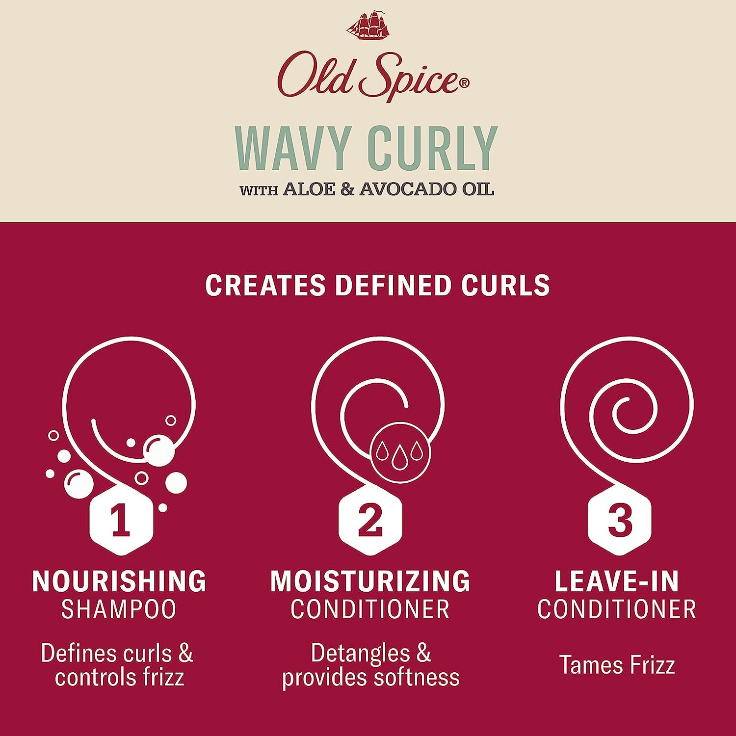 Old Spice Wavy Curly Hair Model demonstrates defined waves with smooth texture