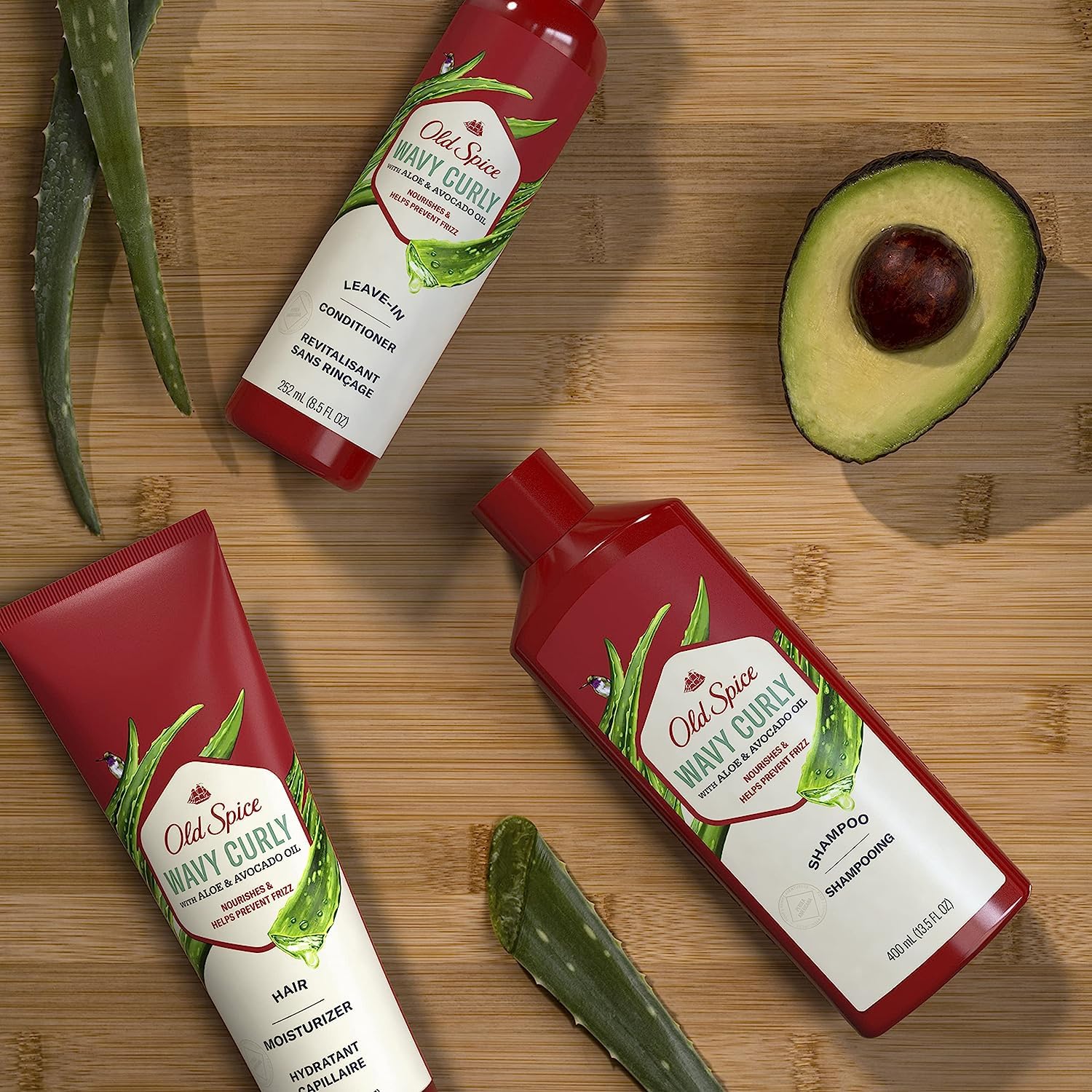 Old Spice Wavy Curly Set packaging image showcases a complete regimen