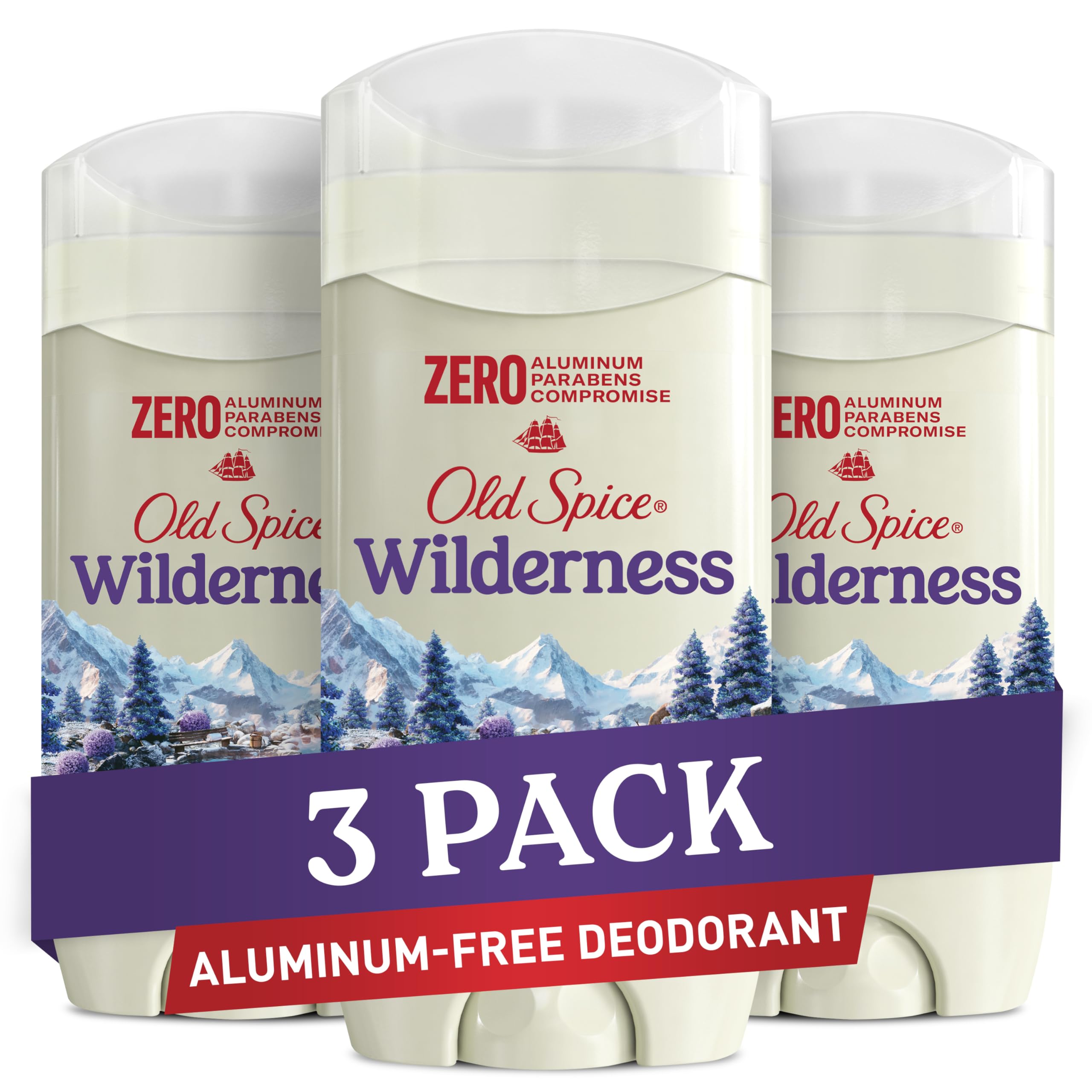 Old Spice Wilderness Lavender deodorant stick for daily wear with long-lasting protection.