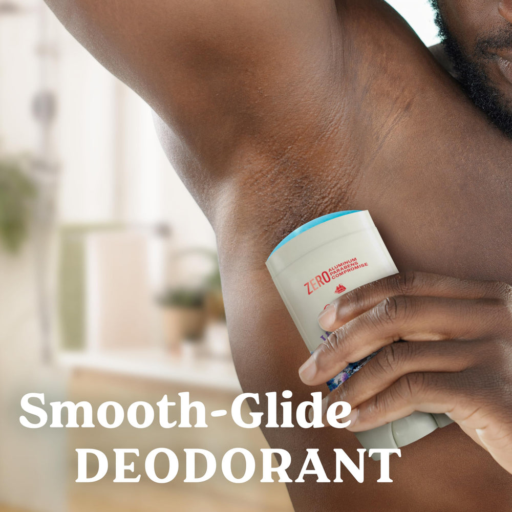 Close-up of lavender and mint ingredients in Old Spice Wilderness deodorant.