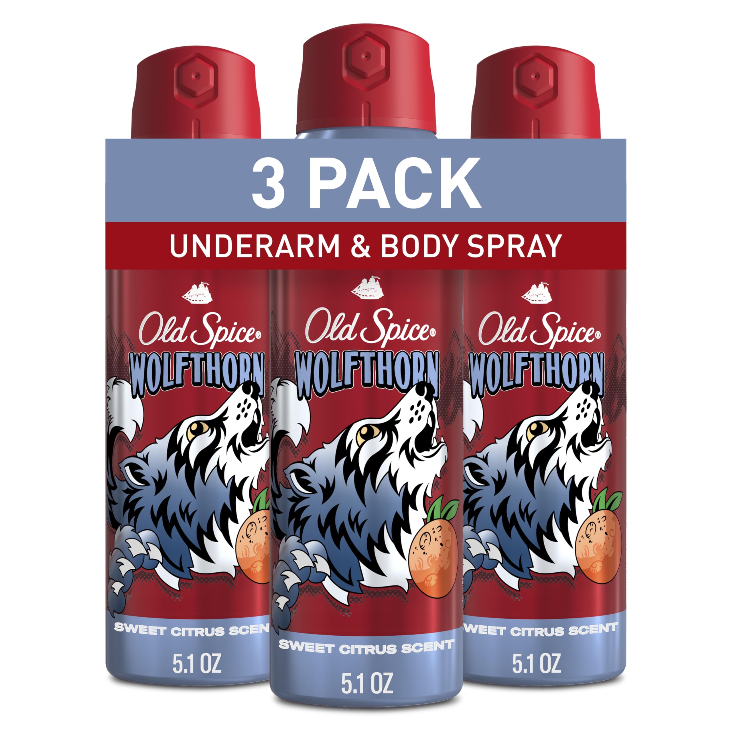 Old Spice Wolfthorn bottle front view for daily freshness and confidence.