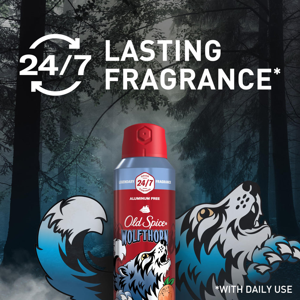 Old Spice Wolfthorn 3-pack packaging shows value and convenience.