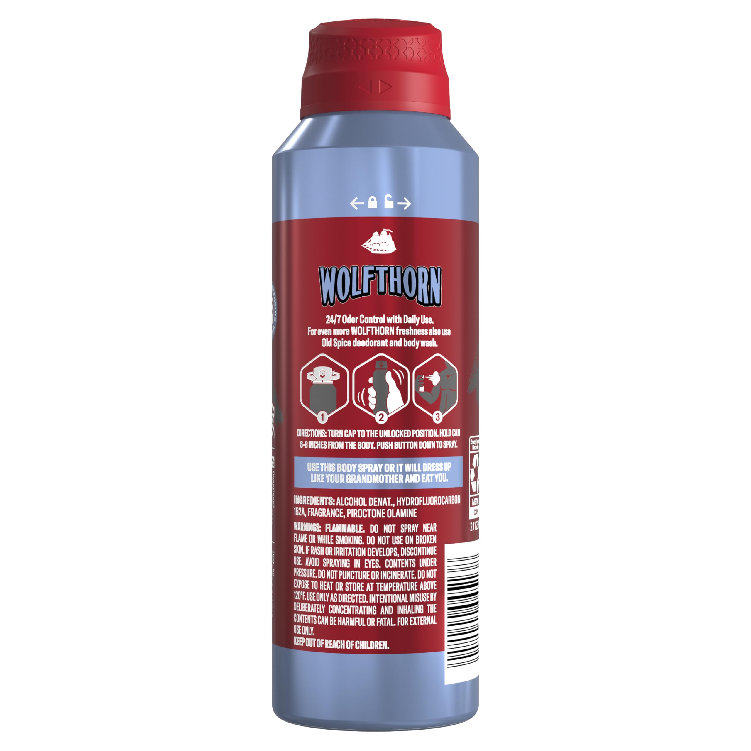 Old Spice Wolfthorn packaging design with bold branding and rugged style.