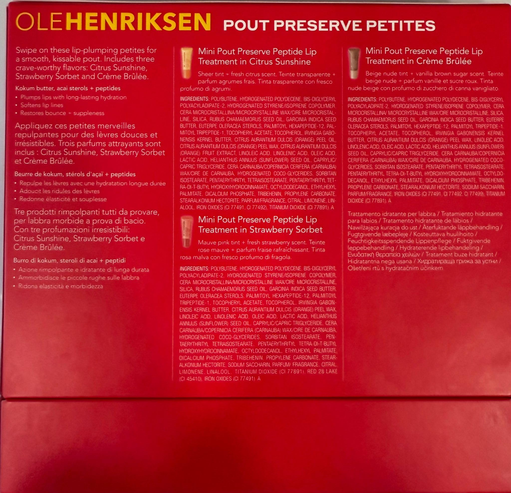 Ole Henriksen Pout Preserve Petites Strawberry Sorbet, sensación afrutada para labios jugosos e hidratados.