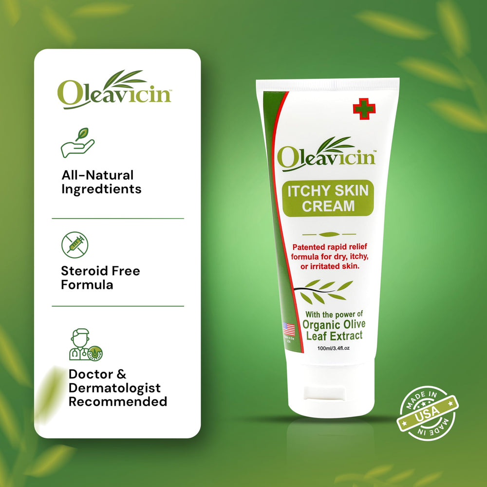 Oleavicin crema aplicada sobre la piel para uso diario.