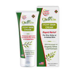 Oleavicin crema anti-picor en frasco para alivio suave.