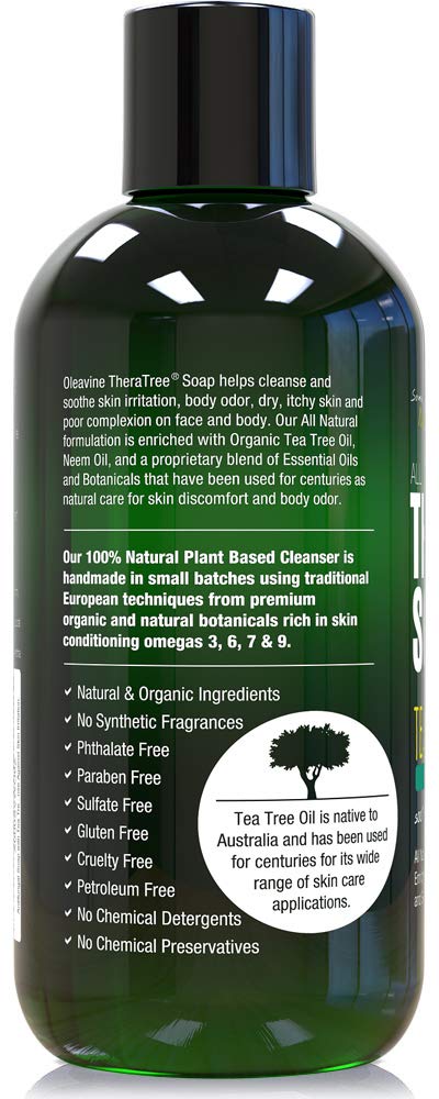 Oleavine Theratree body care soap balances moisture during workouts