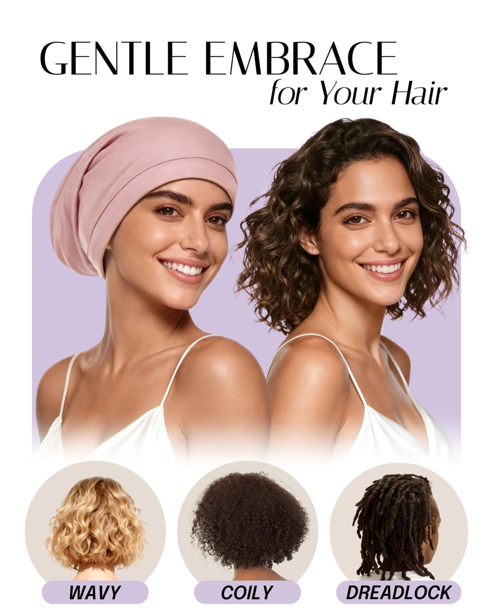 Bonete con ajuste en OLESILK, banda regulable para un confort óptimo.