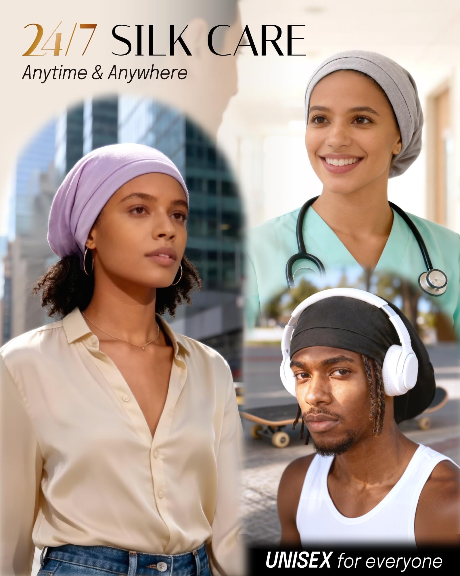 Bonete para dormir OLESILK ideal para cabello suave y sin frizz