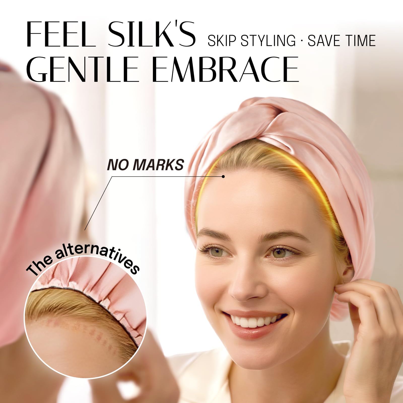 OLESILK silk bonnet minimizes frizz for curls while you rest.