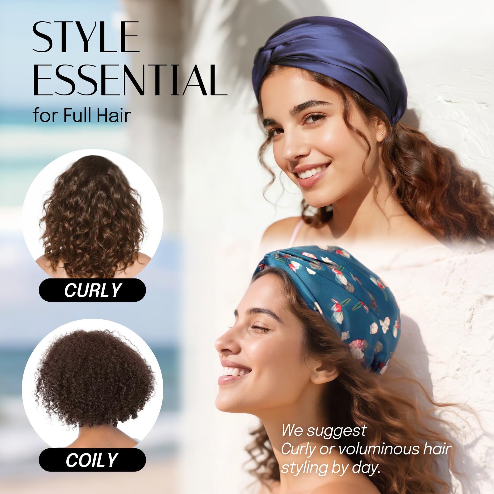 OLESILK silk bonnet helps maintain hairstyles during sleep.