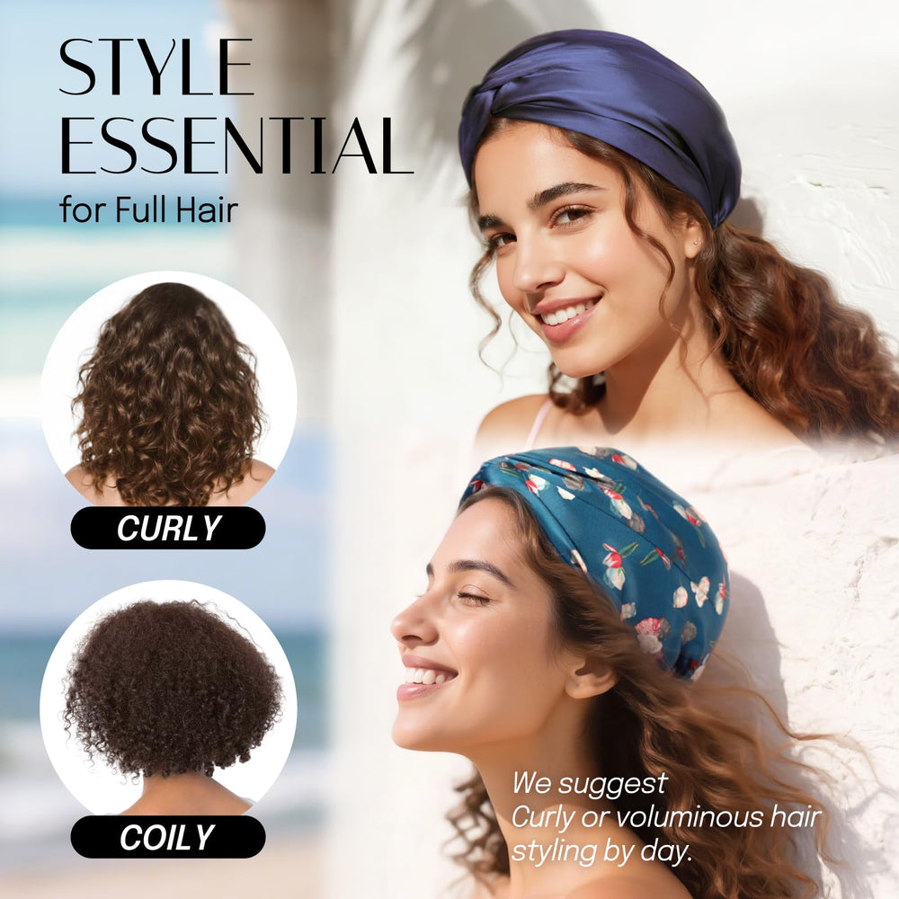 OLESILK silk bonnet helps maintain hairstyles during sleep.