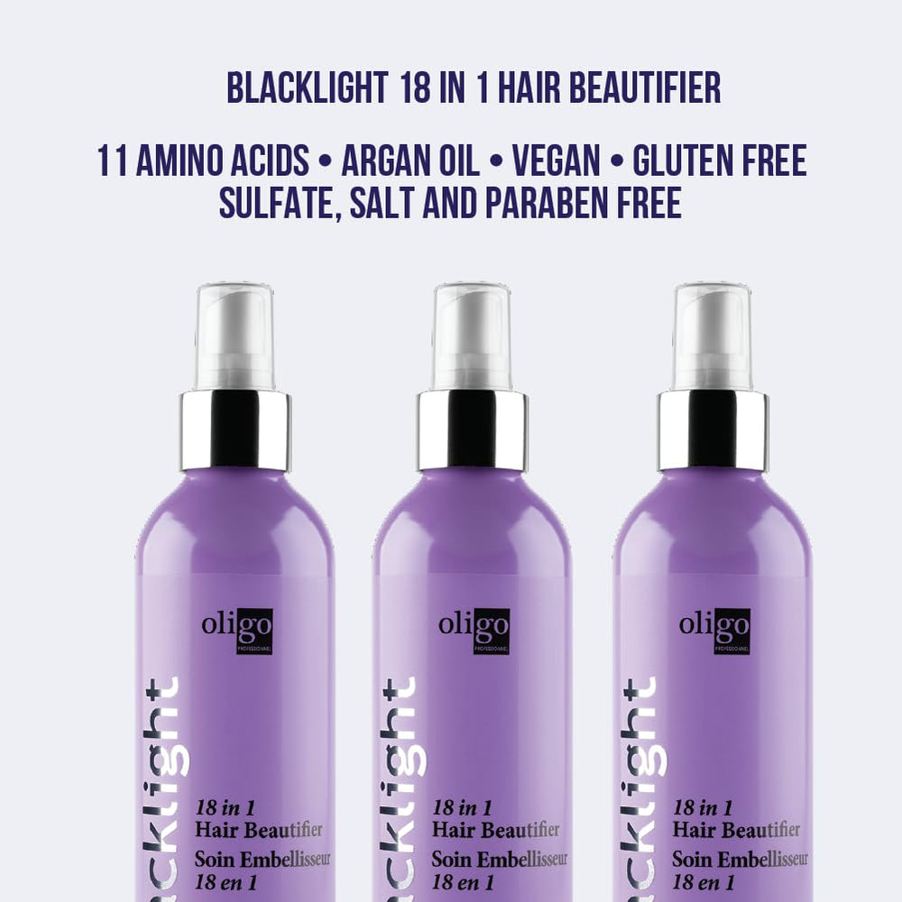 Hair texture close-up with Blacklight color retention and radiance