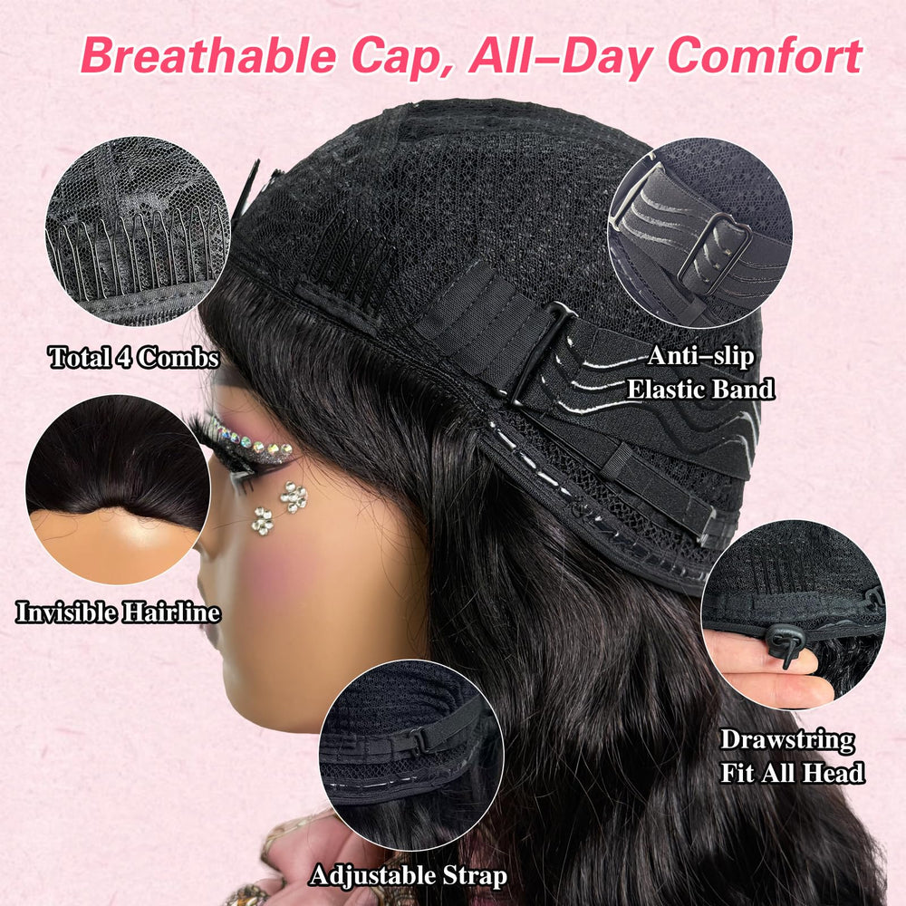 Olimaruly glueless wear and go design enables quick styling.