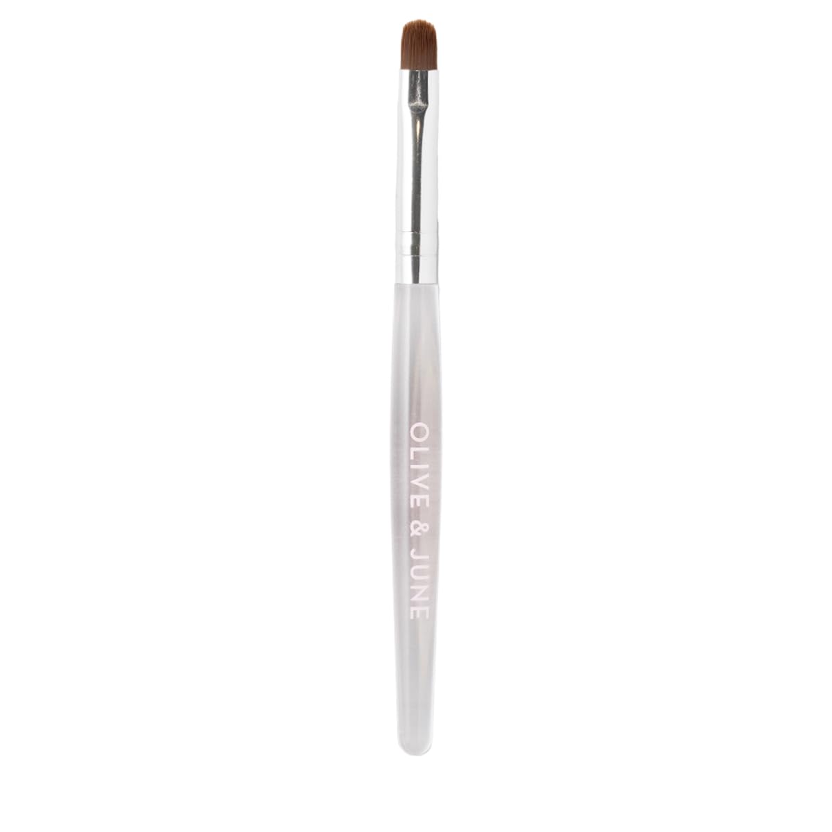 Olive & June Clean Up Brush with rounded tip for precise clean-up of nail edges.