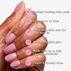 Diseños naturales de Olive & June Instant Mani para un look discreto y elegante.