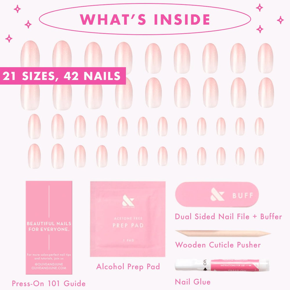 Olive & June Instant Mani Minimalist pegamento no tóxico para fijación segura
