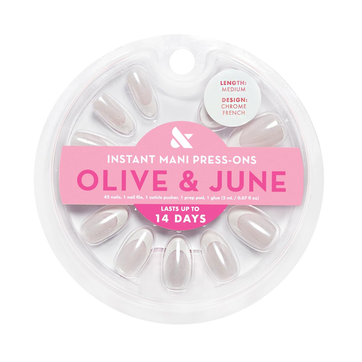 Olive & June Instant Mani 21 sizes chart shows best fit