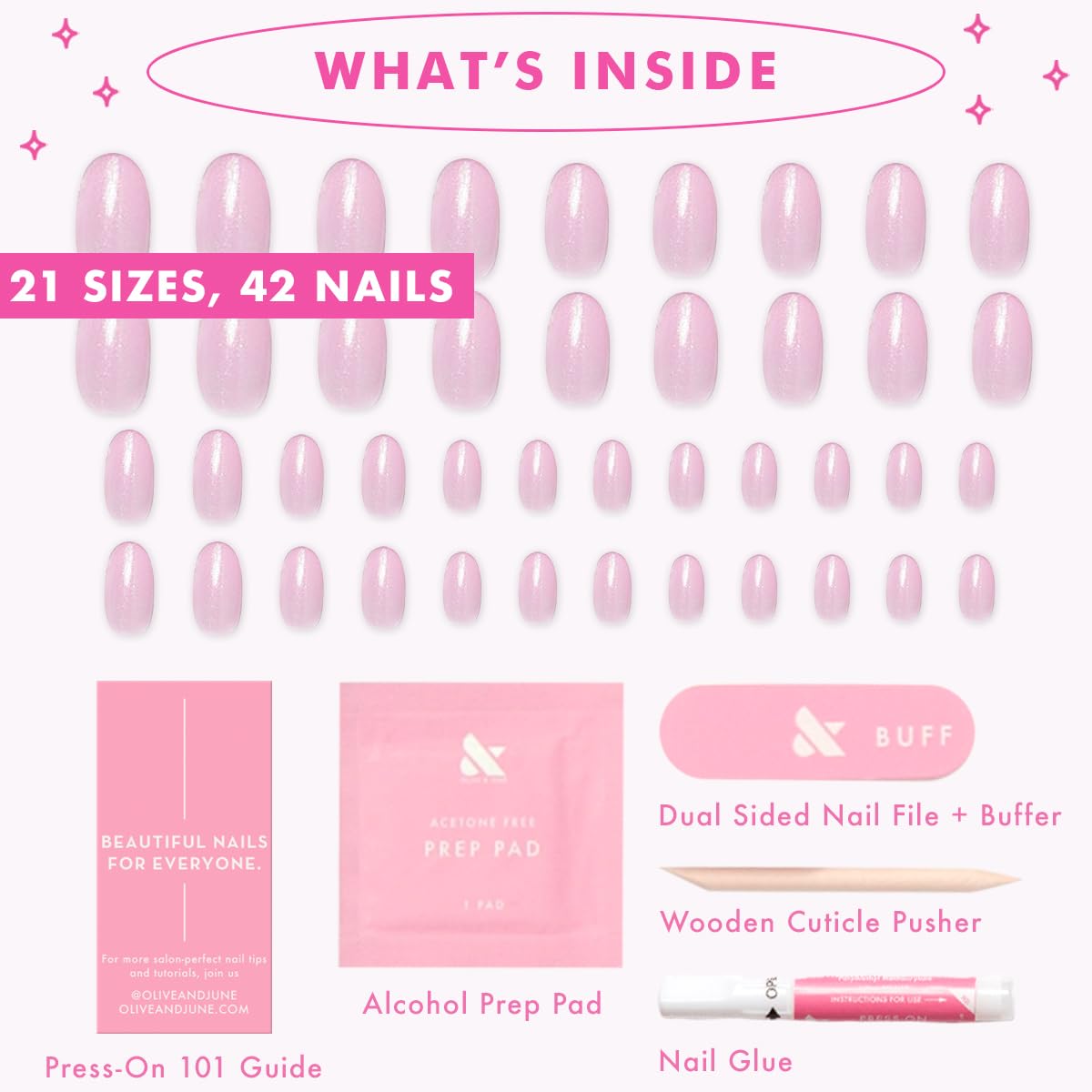 Olive & June Instant Mani medium-oval shape nails for natural fit