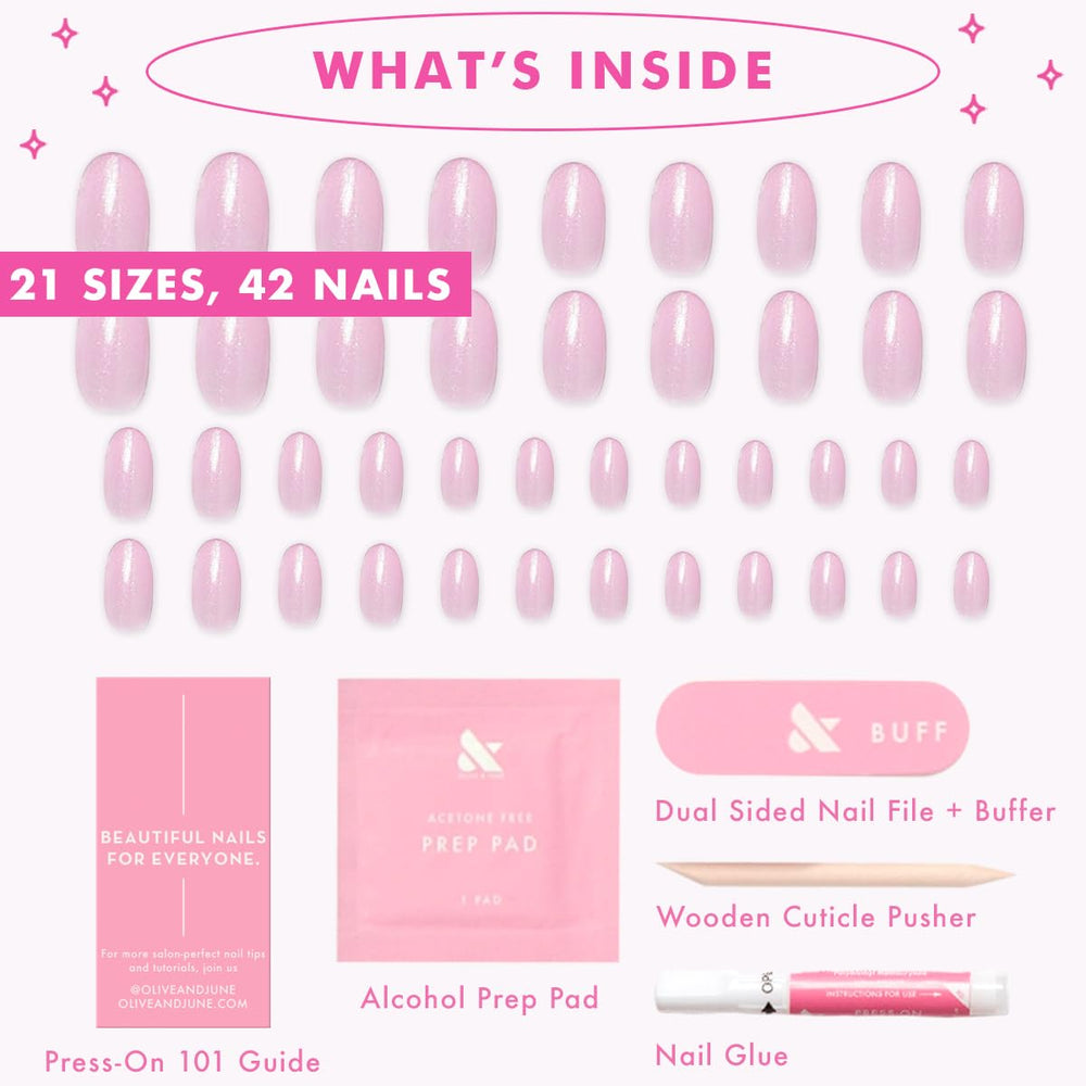 Olive & June Instant Mani medium-oval shape nails for natural fit