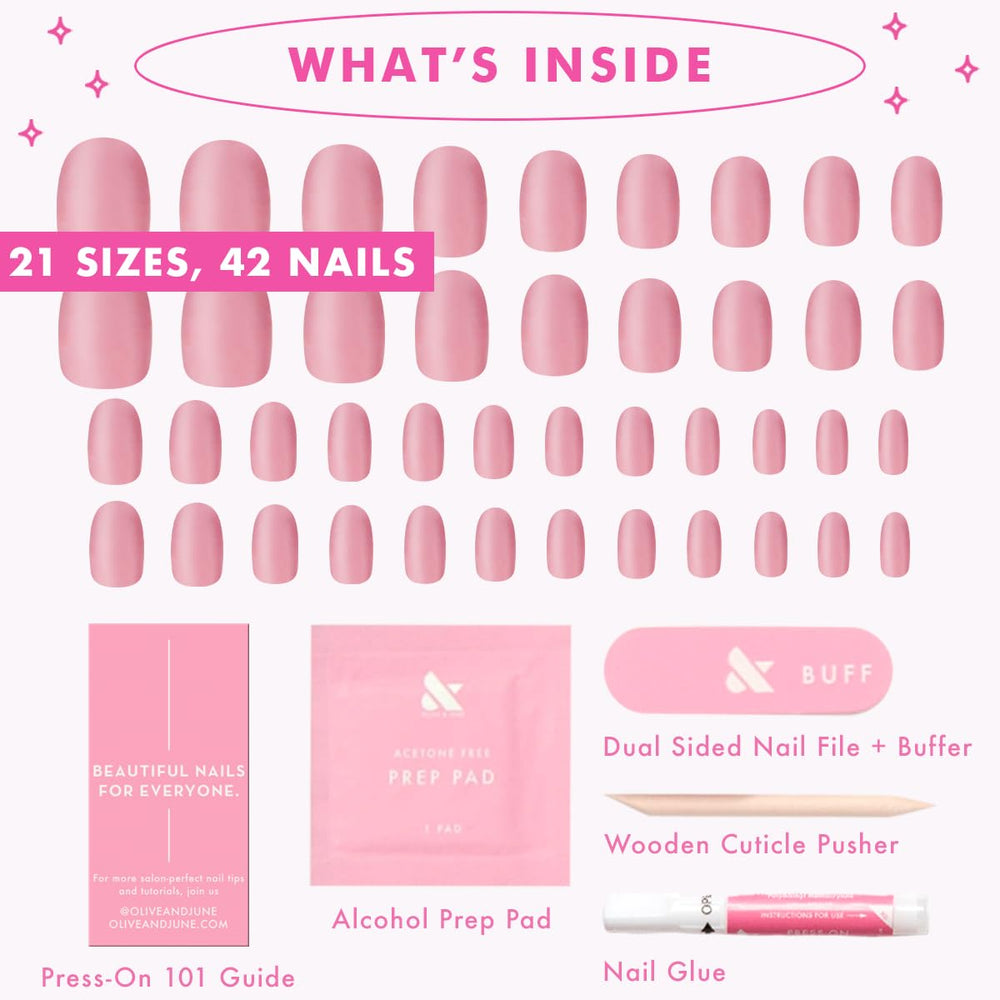 Pegamento no tóxico de Olive & June Instant Mani para adherencia segura.