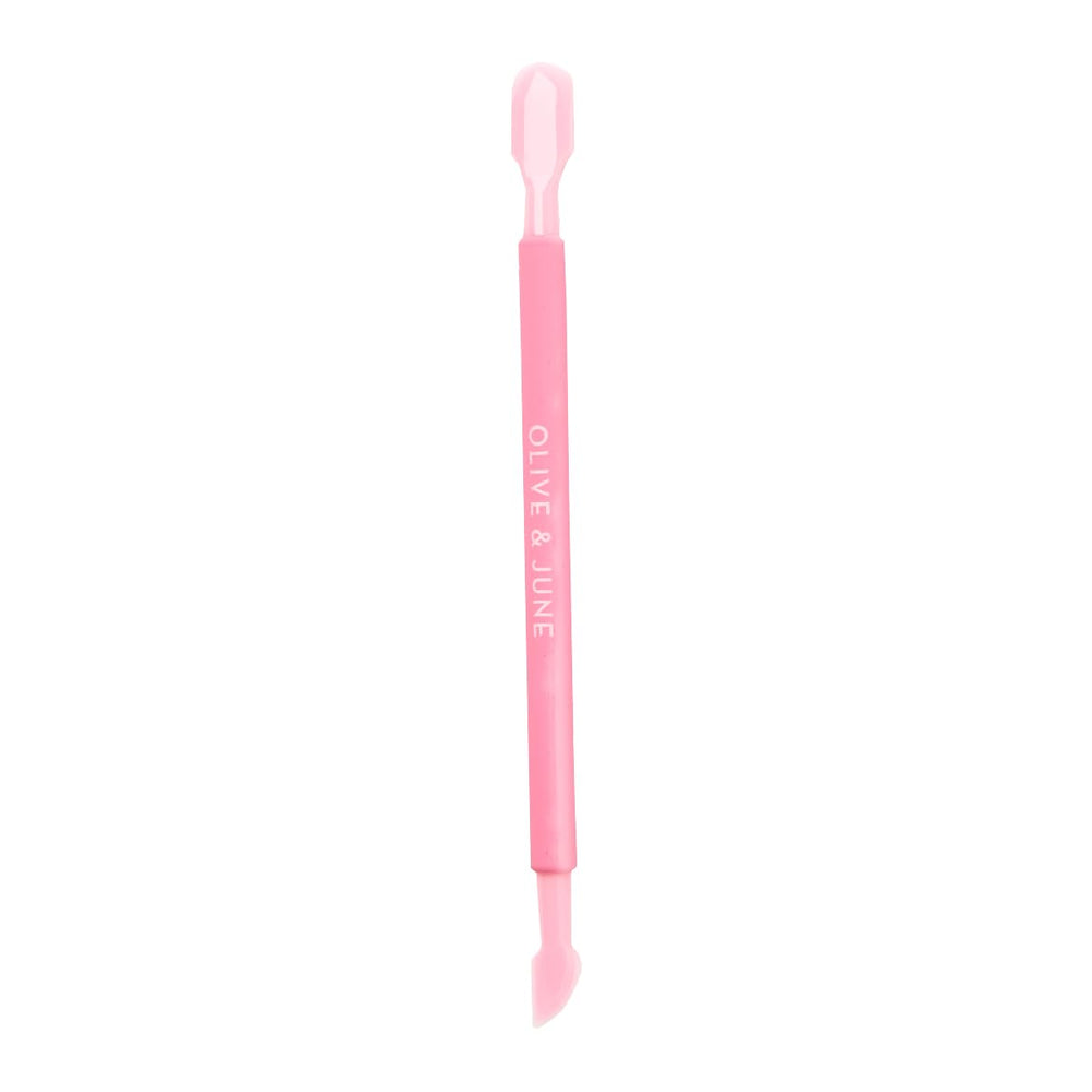 Olive & June dual-ended cuticle pusher for safe, easy cuticle care.