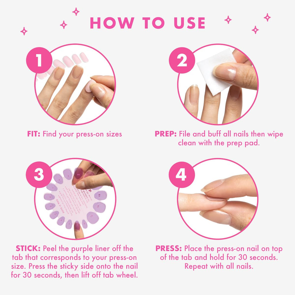 Olive & June prep pad cleans nails for optimal adhesion.