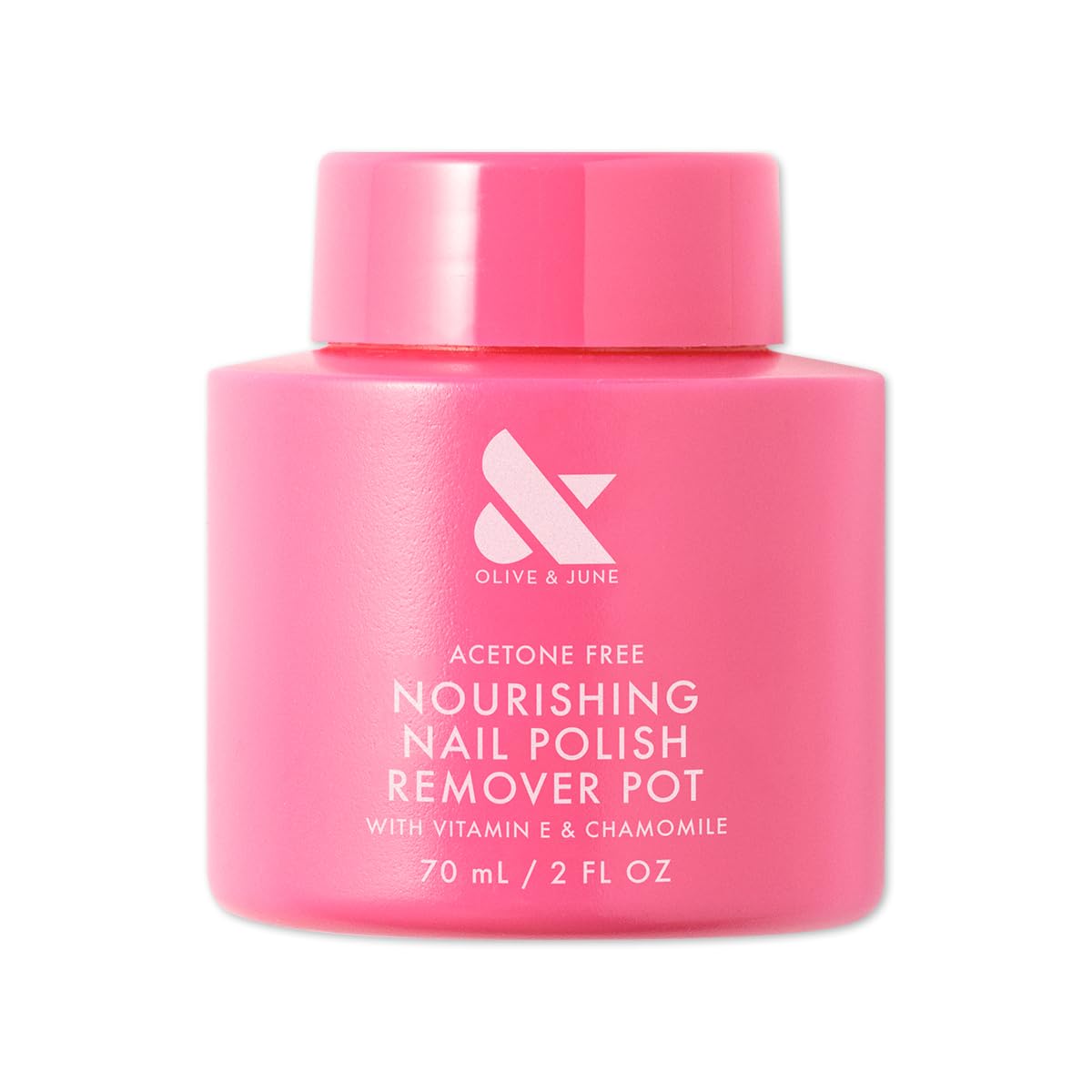 Nourishing Remover Pot para manos de Olive & June, eliminación rápida y suave.